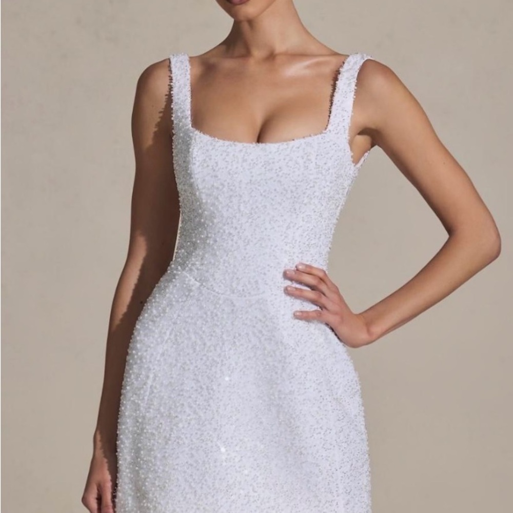 Oh Polly White Embellished Wedding Dress